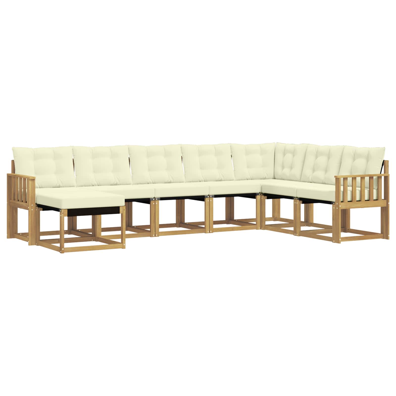 Outdoor-Sofagarnitur mit Kissen 8 pcs Weiß und Creme