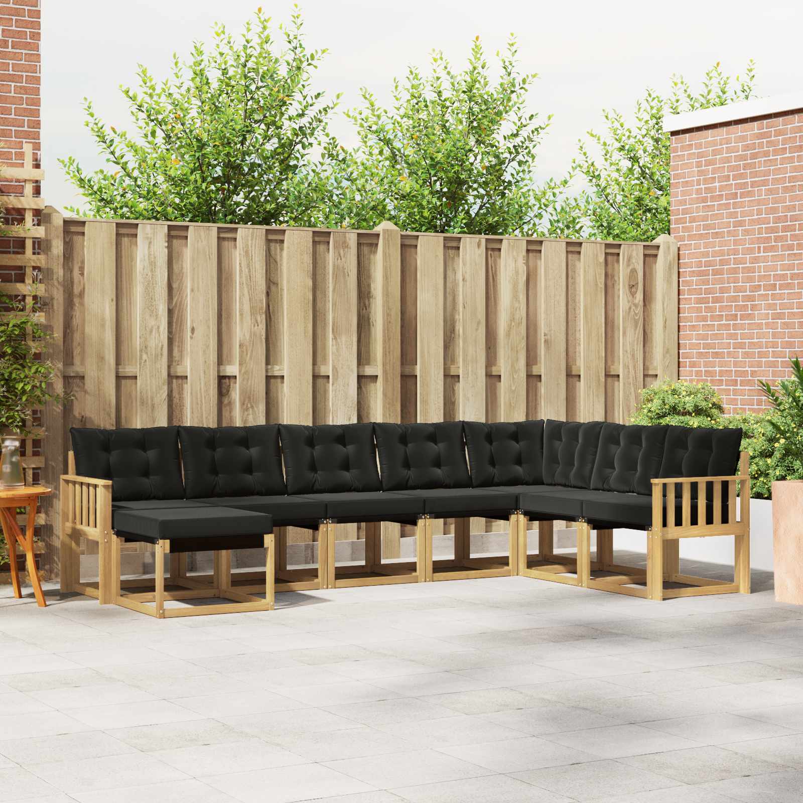 Outdoor-Sofagarnitur 8 stk. Weiß und Schwarz