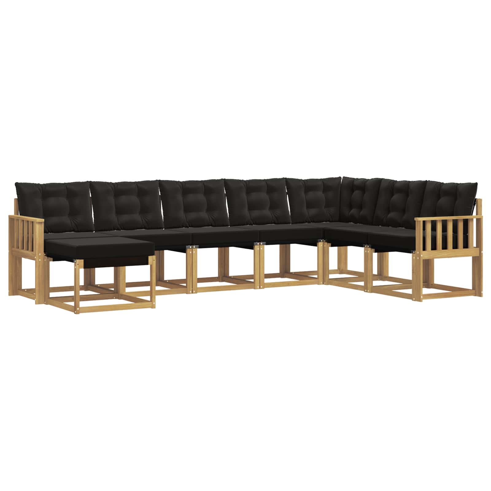 Outdoor-Sofagarnitur 8 stk. Weiß und Schwarz