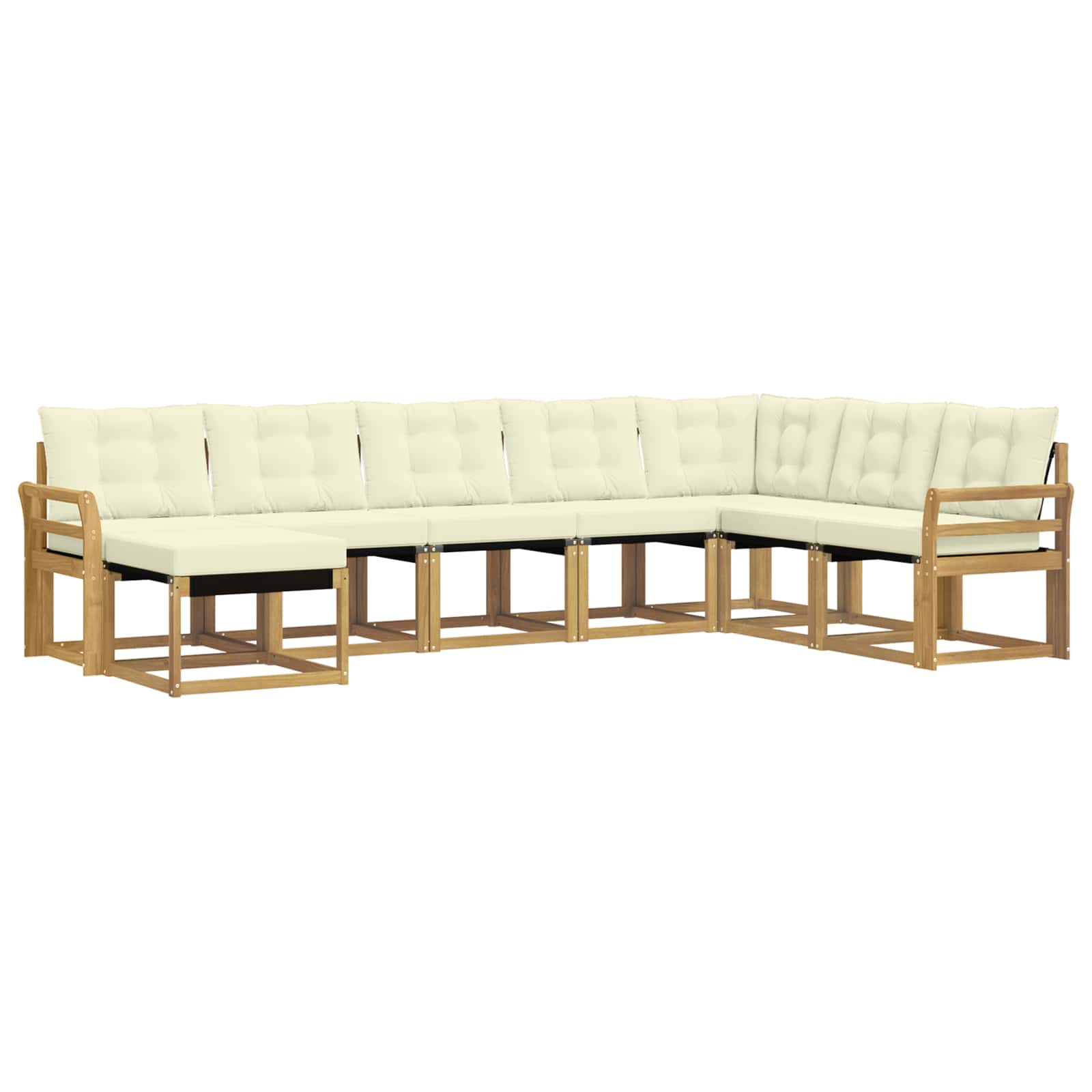Outdoor-Sofagarnitur mit Kissen 8 pcs Weiß und Creme