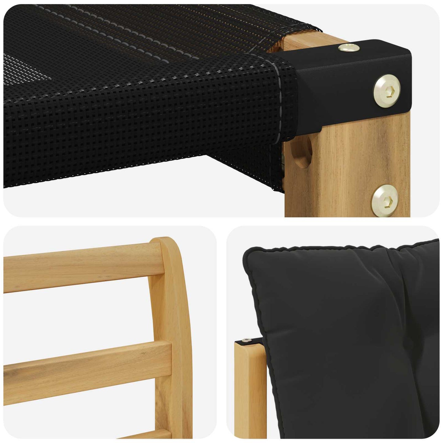 Outdoor-Sofagarnitur 8 stk. Weiß und Schwarz