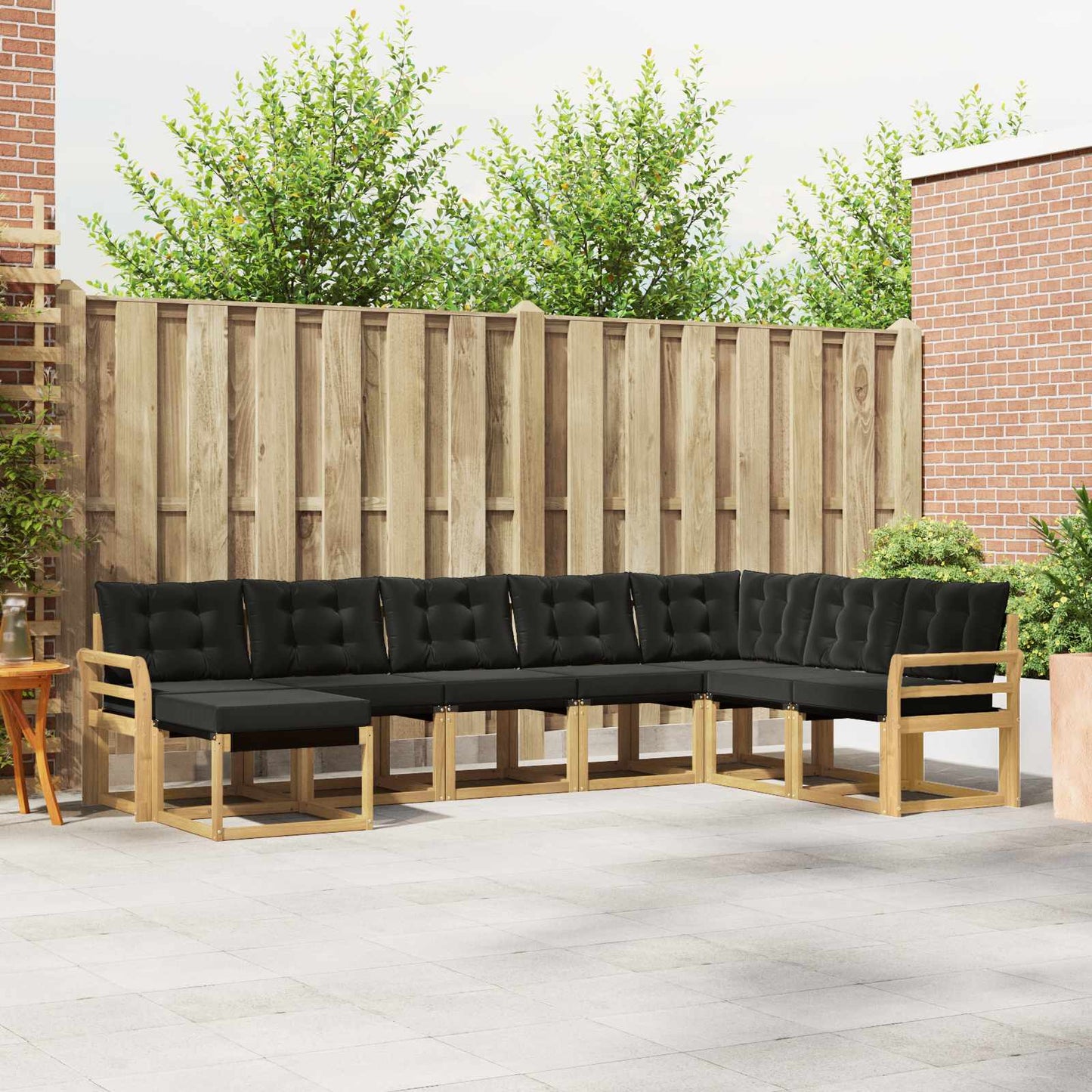 Outdoor-Sofagarnitur 8 stk. Weiß und Schwarz