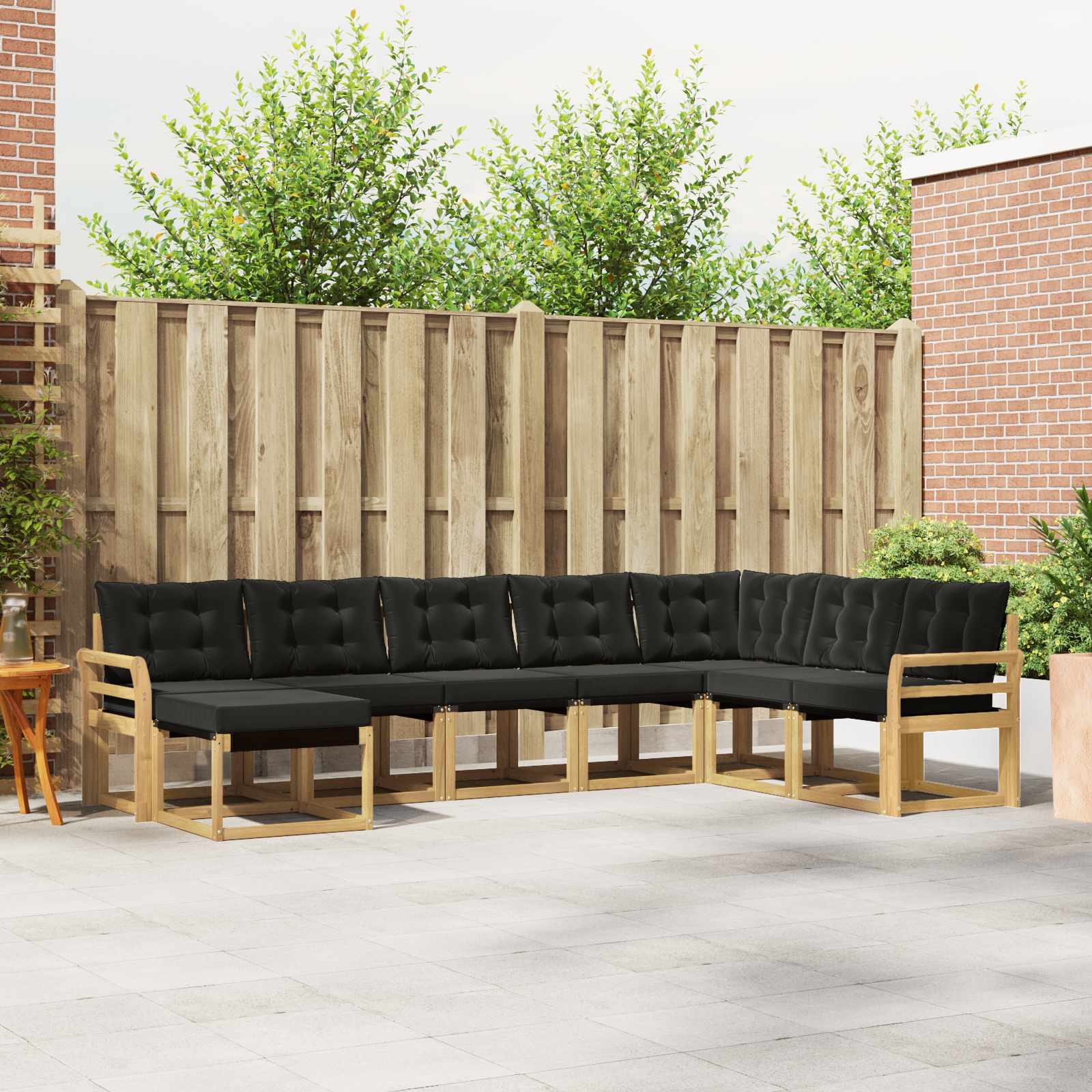 Outdoor-Sofagarnitur 8 stk. Weiß und Schwarz