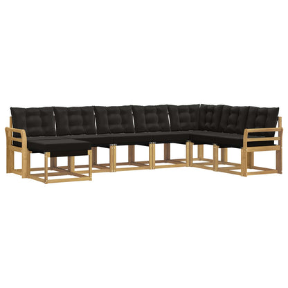 Outdoor-Sofagarnitur 8 stk. Weiß und Schwarz