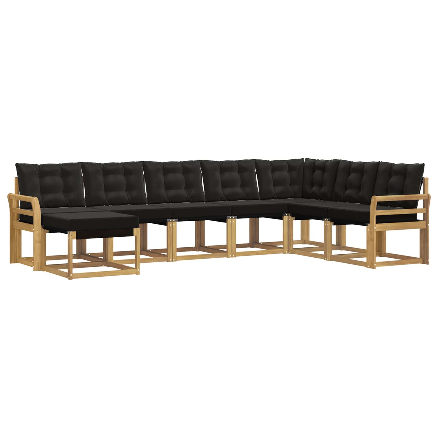 Outdoor-Sofagarnitur 8 stk. Weiß und Schwarz