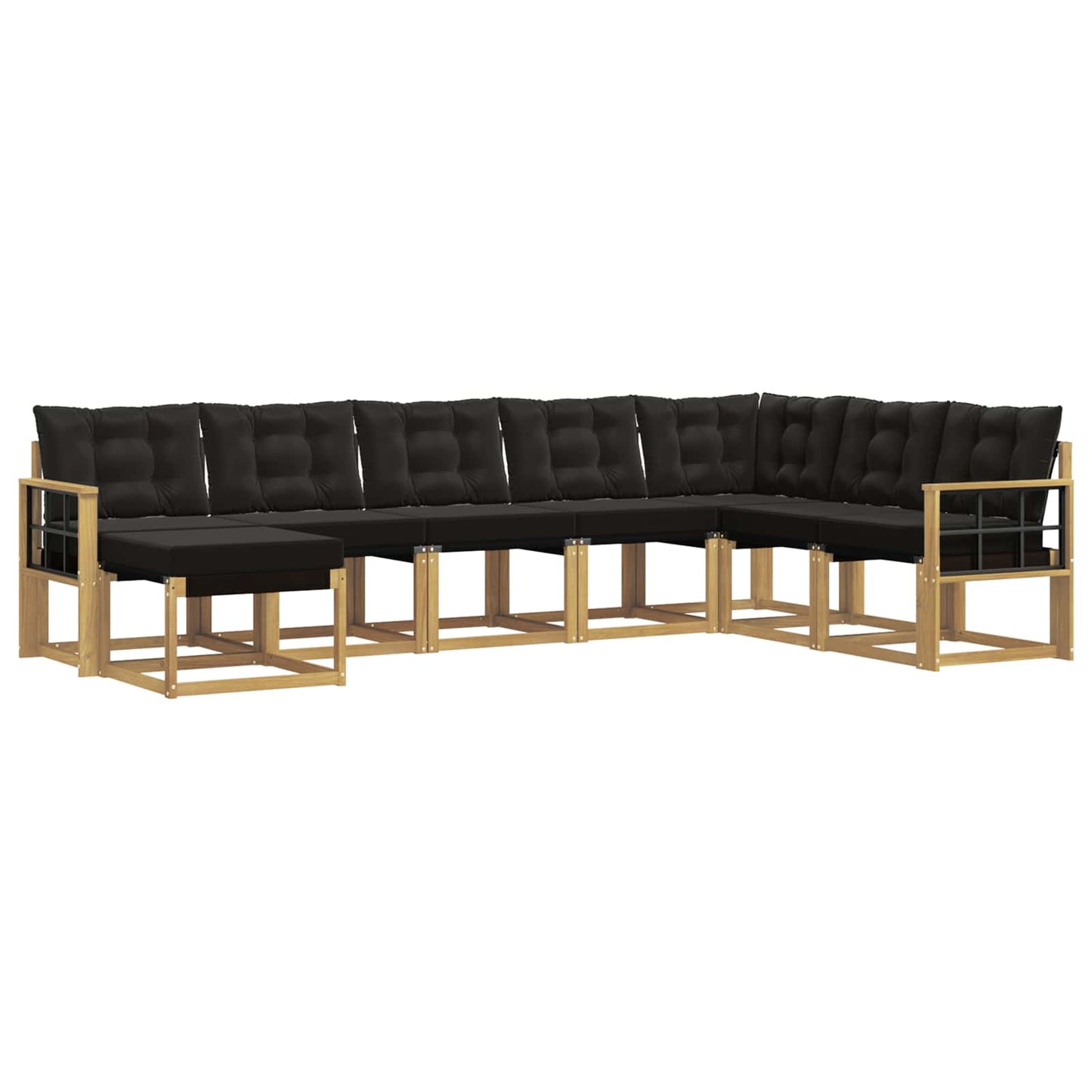 Outdoor-Sofagarnitur mit Kissen 8 pcs Weiß und Schwarz