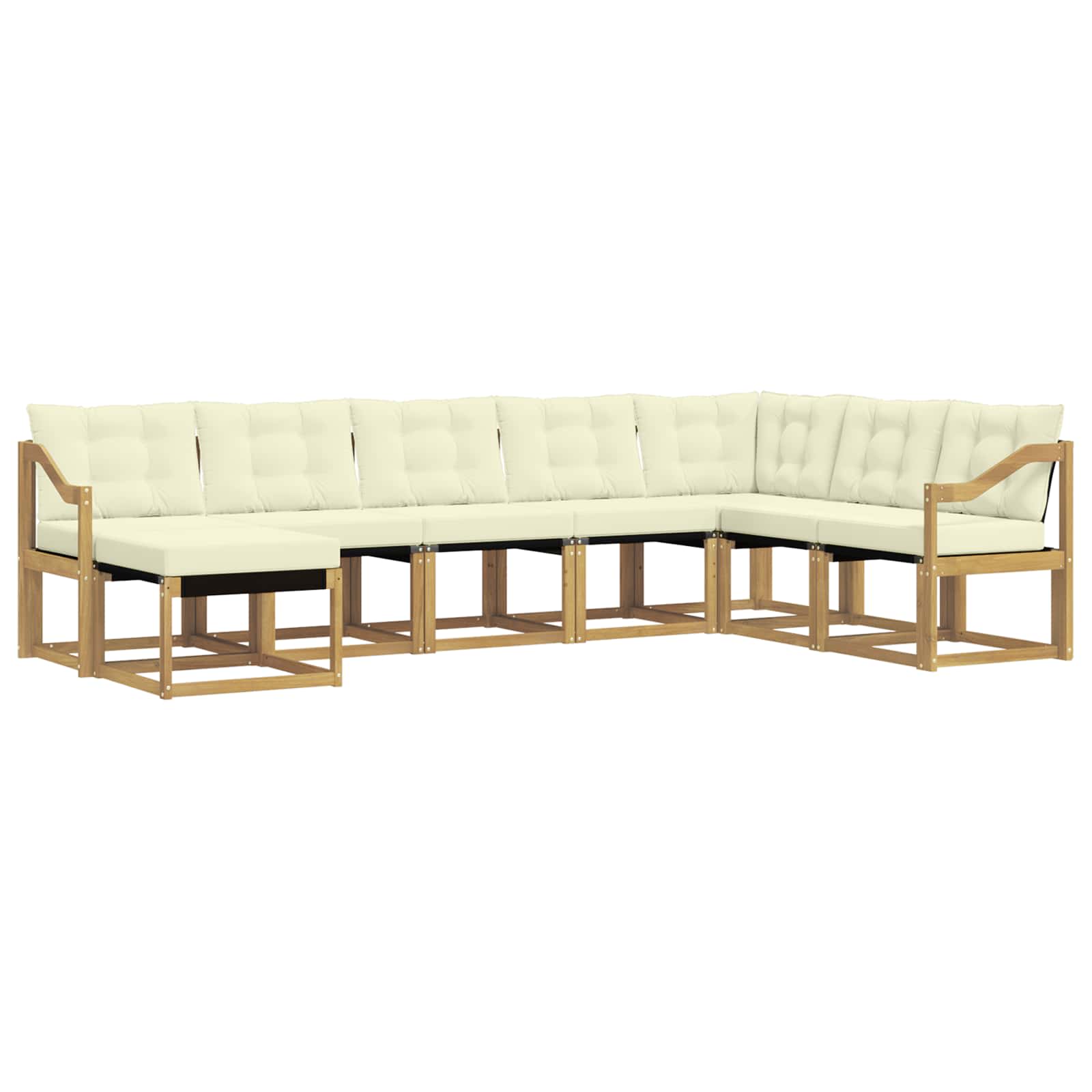 Outdoor-Sofagarnitur mit Kissen 8 pcs Weiß und Creme