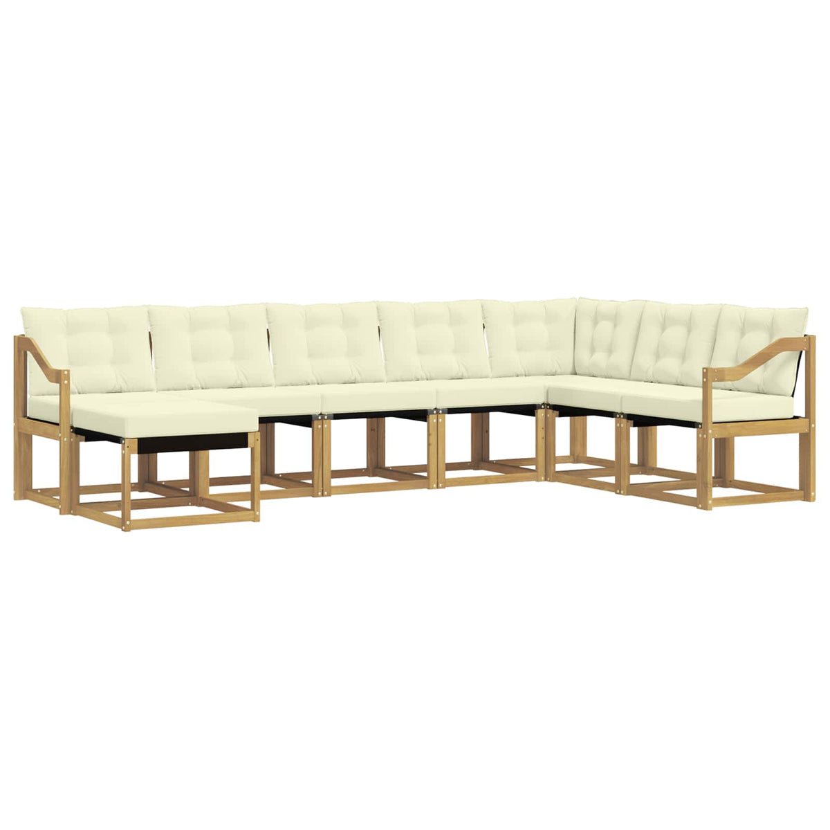 Outdoor-Sofagarnitur 8 stk. Weiß und Creme