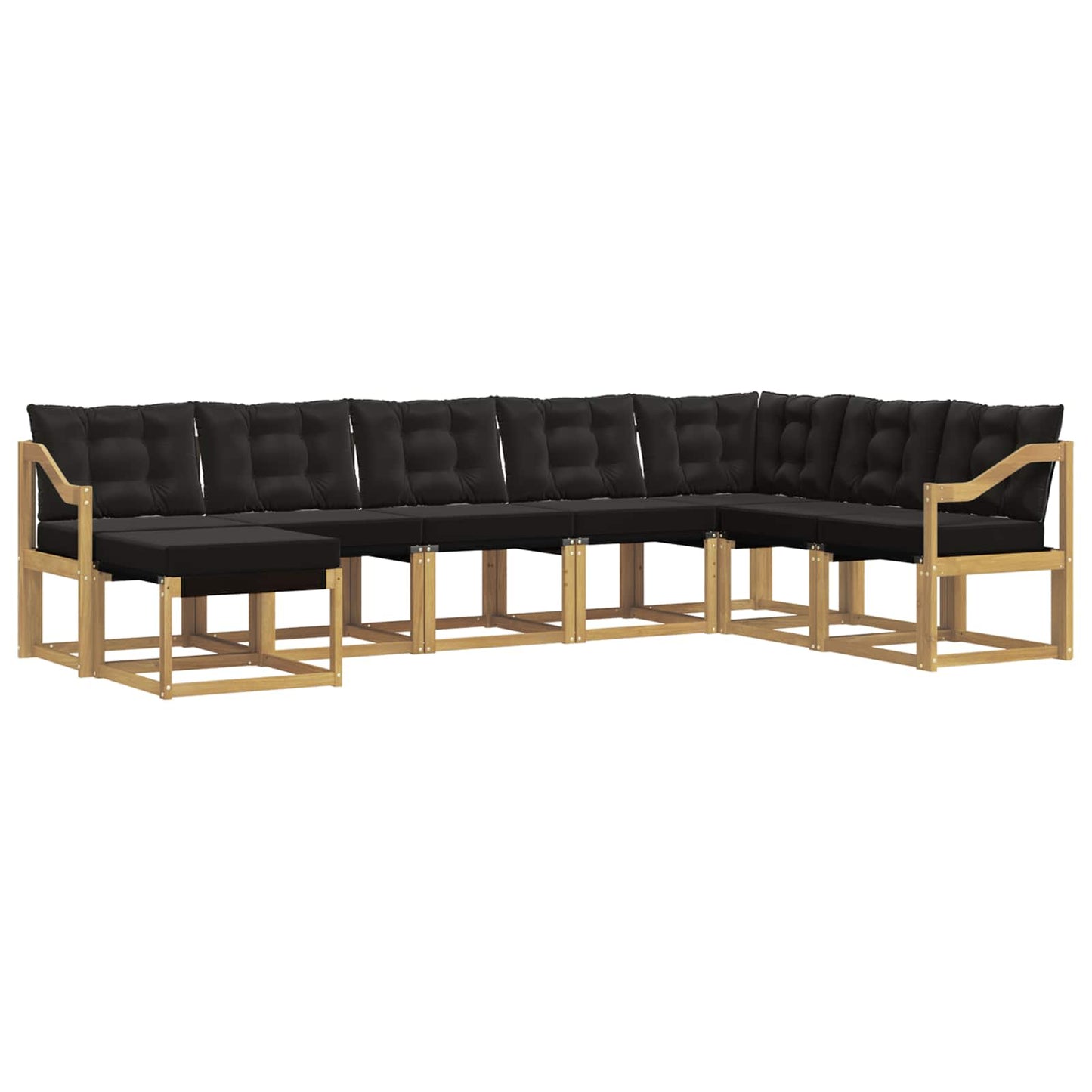 Outdoor-Sofagarnitur mit Kissen 8 pcs Weiß und Schwarz