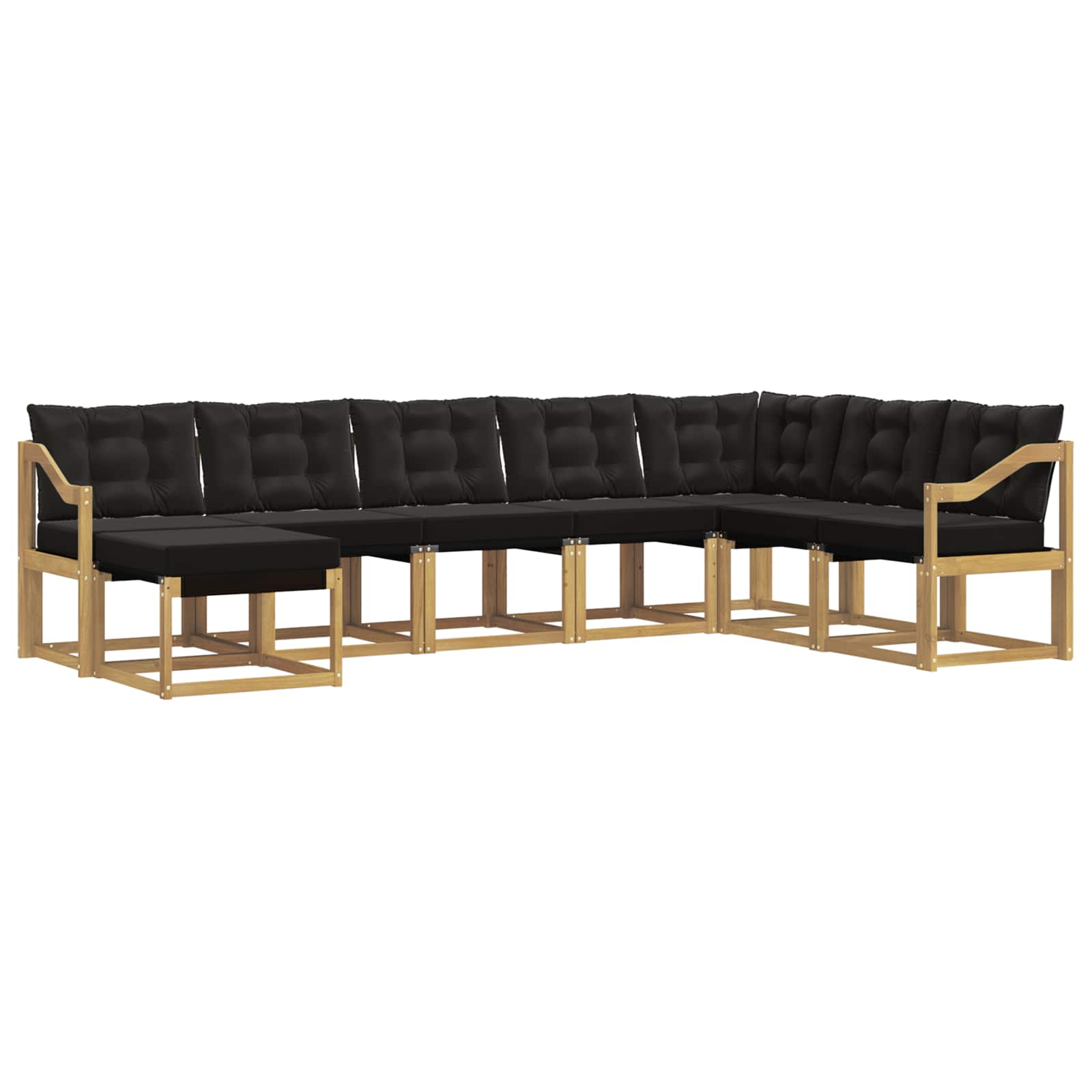 Outdoor-Sofagarnitur mit Kissen 8 pcs Weiß und Schwarz