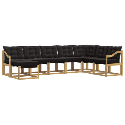 Outdoor-Sofagarnitur 8 stk. Weiß und Schwarz