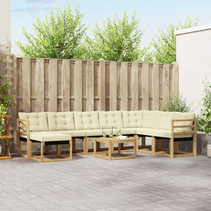 Outdoor-Sofagarnitur 9 stk. Weiß und Creme