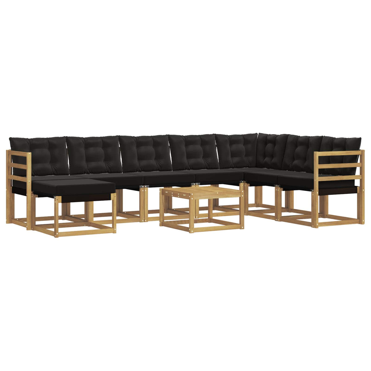 Outdoor-Sofagarnitur 9 stk. Weiß und Schwarz
