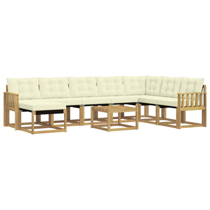 Outdoor-Sofagarnitur 9 stk. Weiß und Creme
