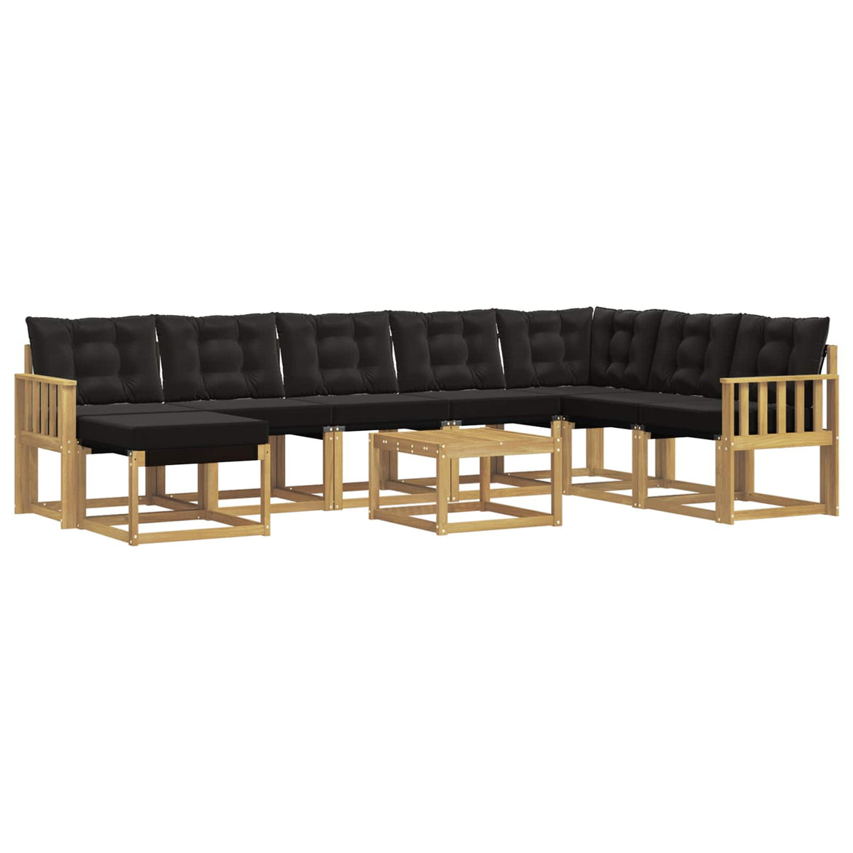 Outdoor-Sofagarnitur 9 stk. Weiß und Schwarz