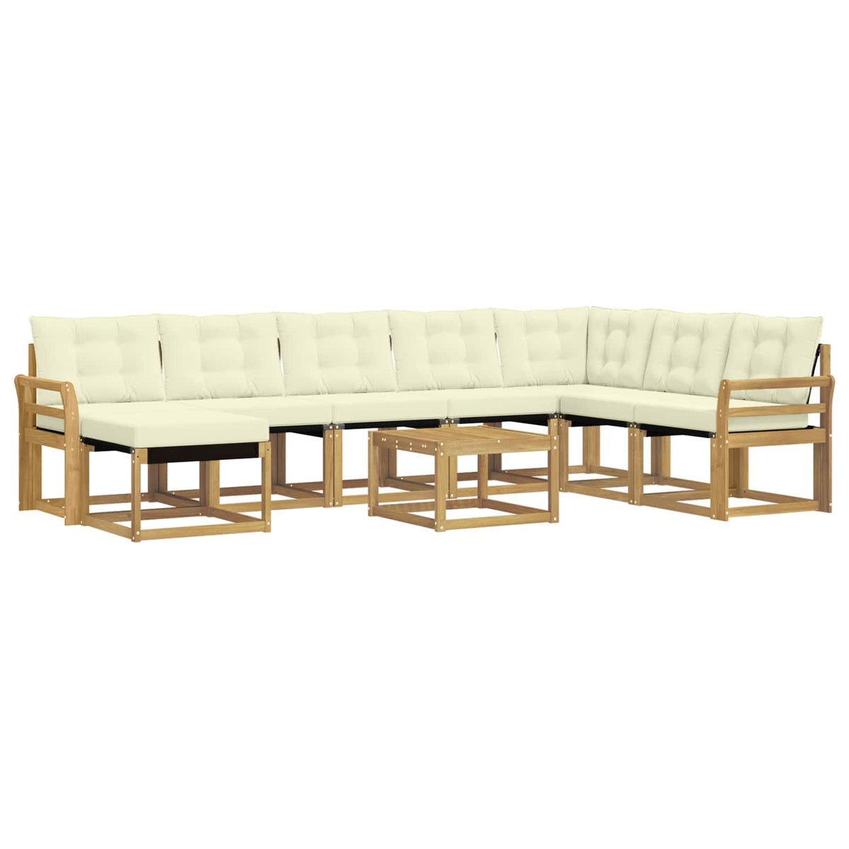 Outdoor-Sofagarnitur 9 stk. Weiß und Creme