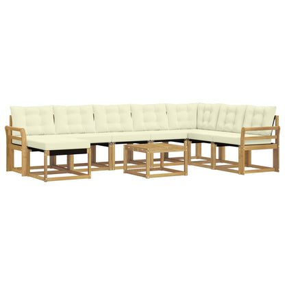 Outdoor-Sofagarnitur 9 stk. Weiß und Creme