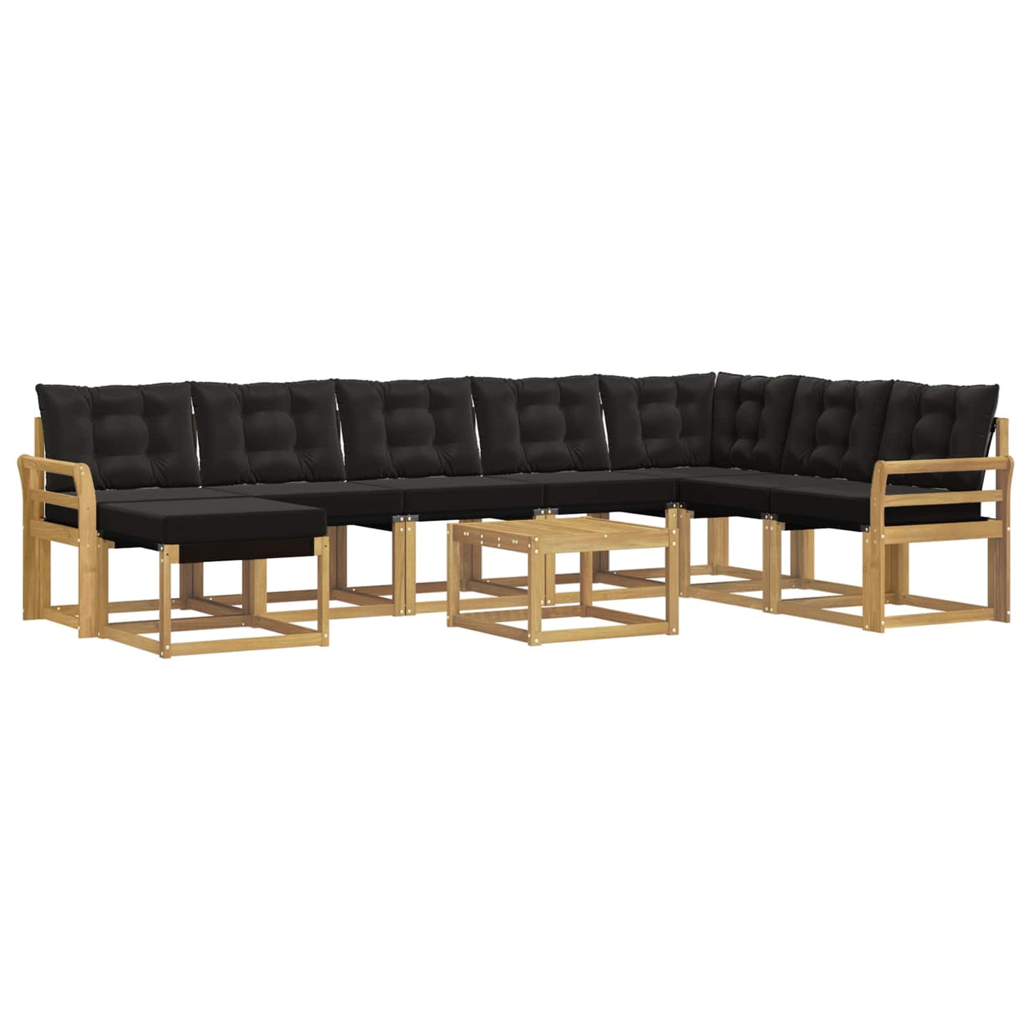 Outdoor-Sofagarnitur 9 stk. Weiß und Schwarz
