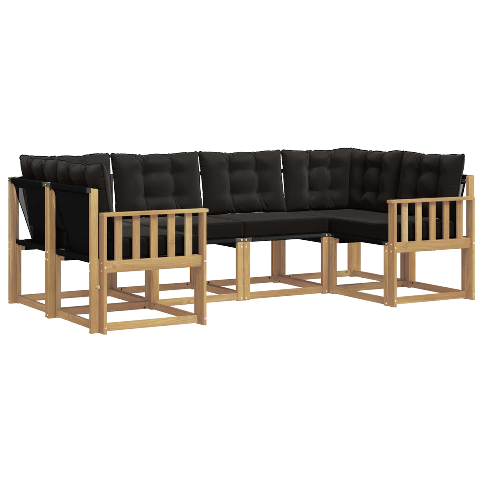 Outdoor-Sofagarnitur mit Kissen 6 pcs Weiß und Schwarz