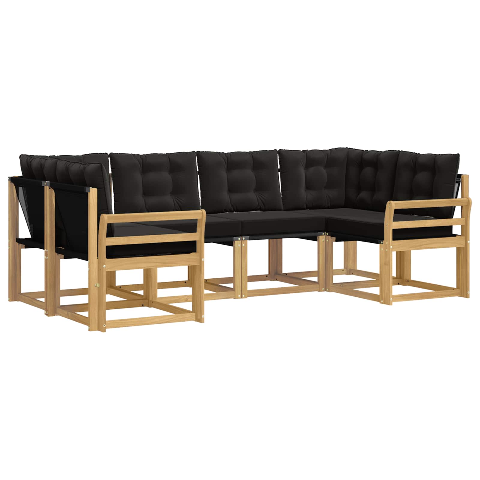 Outdoor-Sofagarnitur mit Kissen 6 pcs Weiß und Schwarz