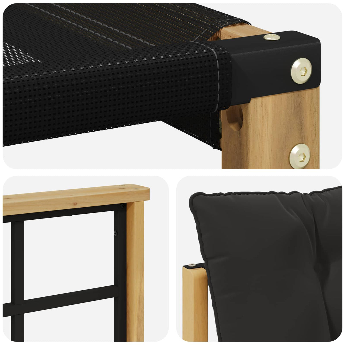 Outdoor-Sofagarnitur 6 stk. Weiß und Schwarz