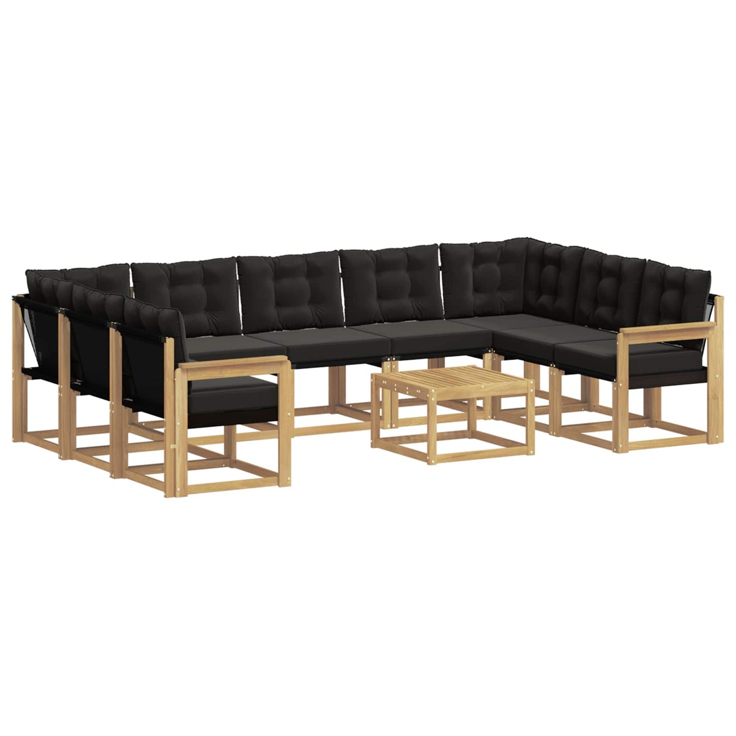 Outdoor-Sofagarnitur mit Kissen 10 pcs Weiß und Schwarz