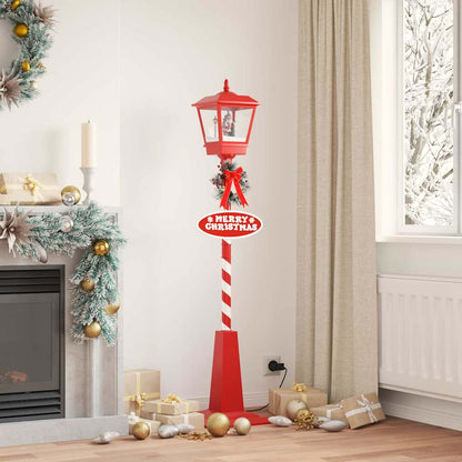 Weihnachtsstraßenlampe mit Laterne Rot 40,5x40,5x180cm