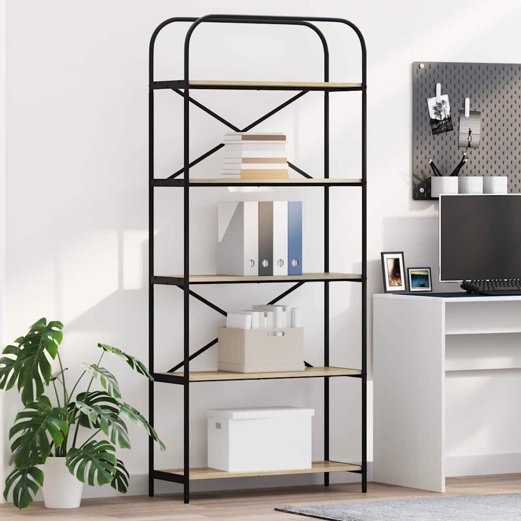 Bücherregal 5 Ebenen 80 x 30 x 183 cm Holzwerkstoff
