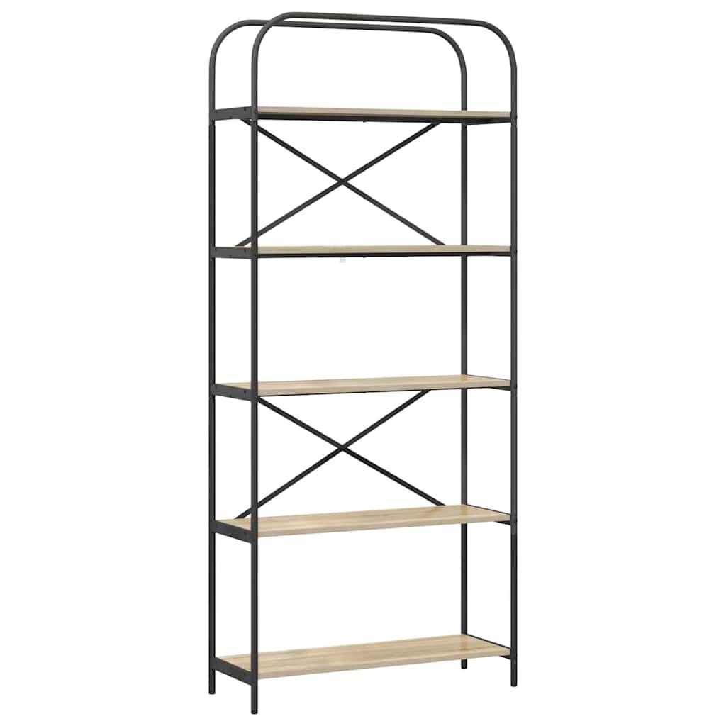 Bücherregal 5 Ebenen 80 x 30 x 183 cm Holzwerkstoff
