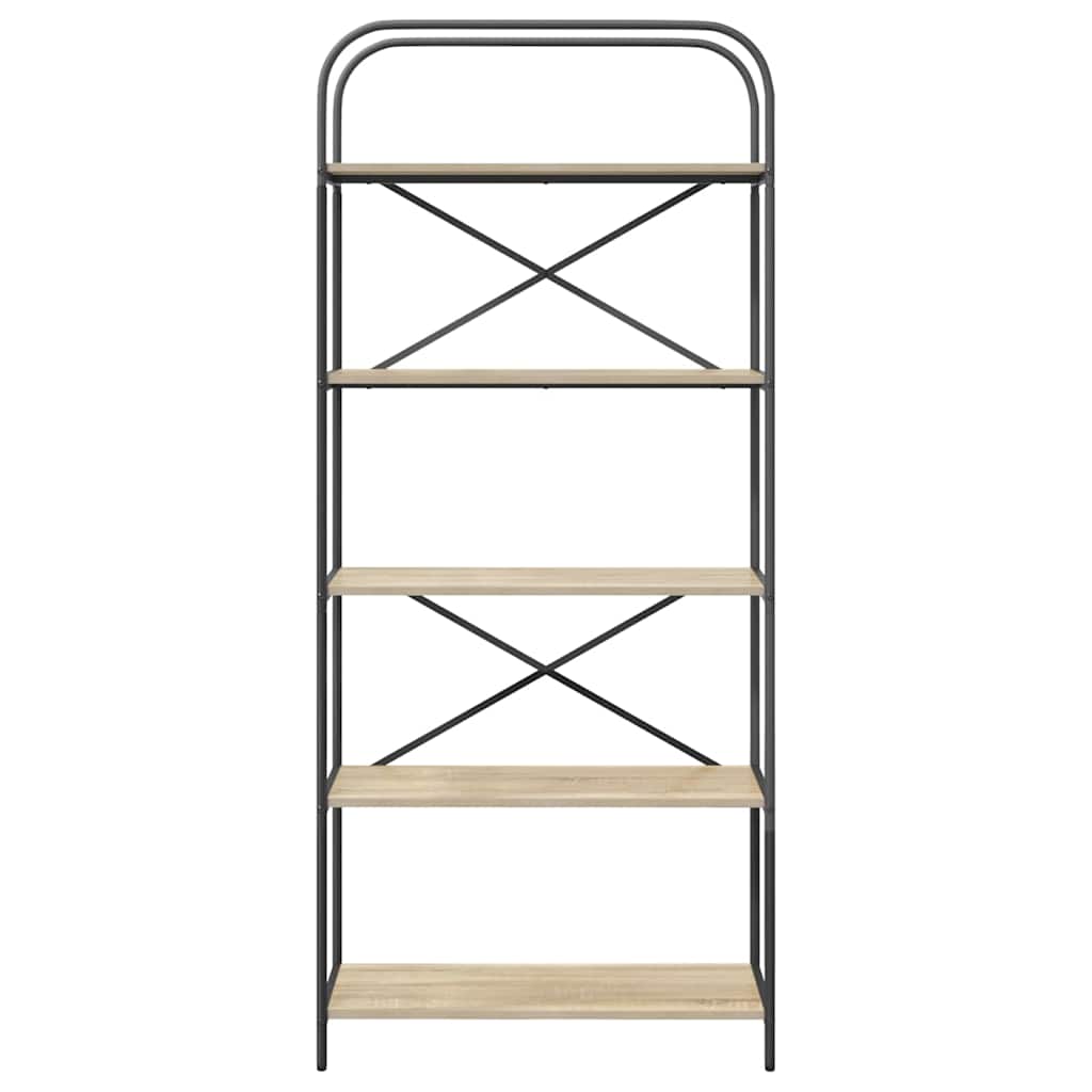 Bücherregal 5 Ebenen 80 x 30 x 183 cm Holzwerkstoff