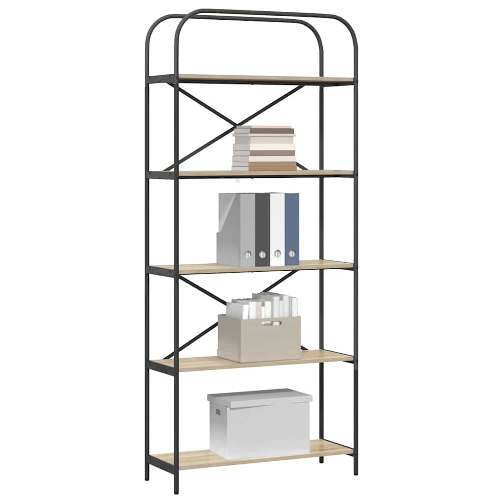 Bücherregal 5 Ebenen 80 x 30 x 183 cm Holzwerkstoff
