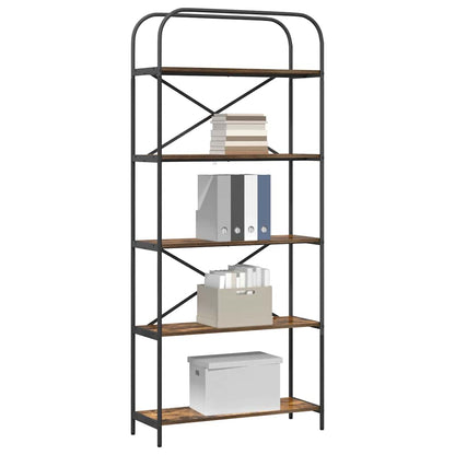 Bücherregal 5 Ebenen 80 x 30 x 183 cm Holzwerkstoff