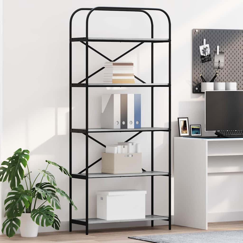 Bücherregal 5 Ebenen 80 x 30 x 183 cm Holzwerkstoff