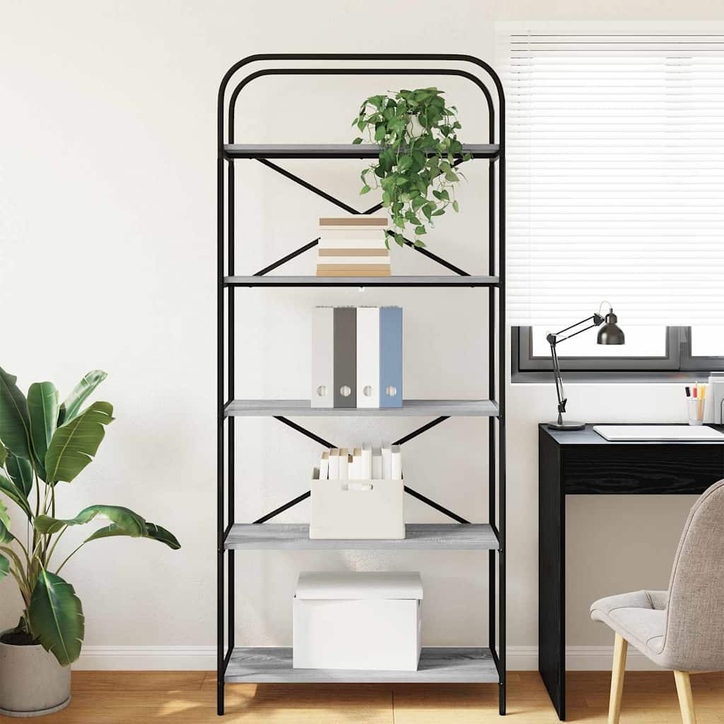 Bücherregal 5 Ebenen 80 x 30 x 183 cm Holzwerkstoff