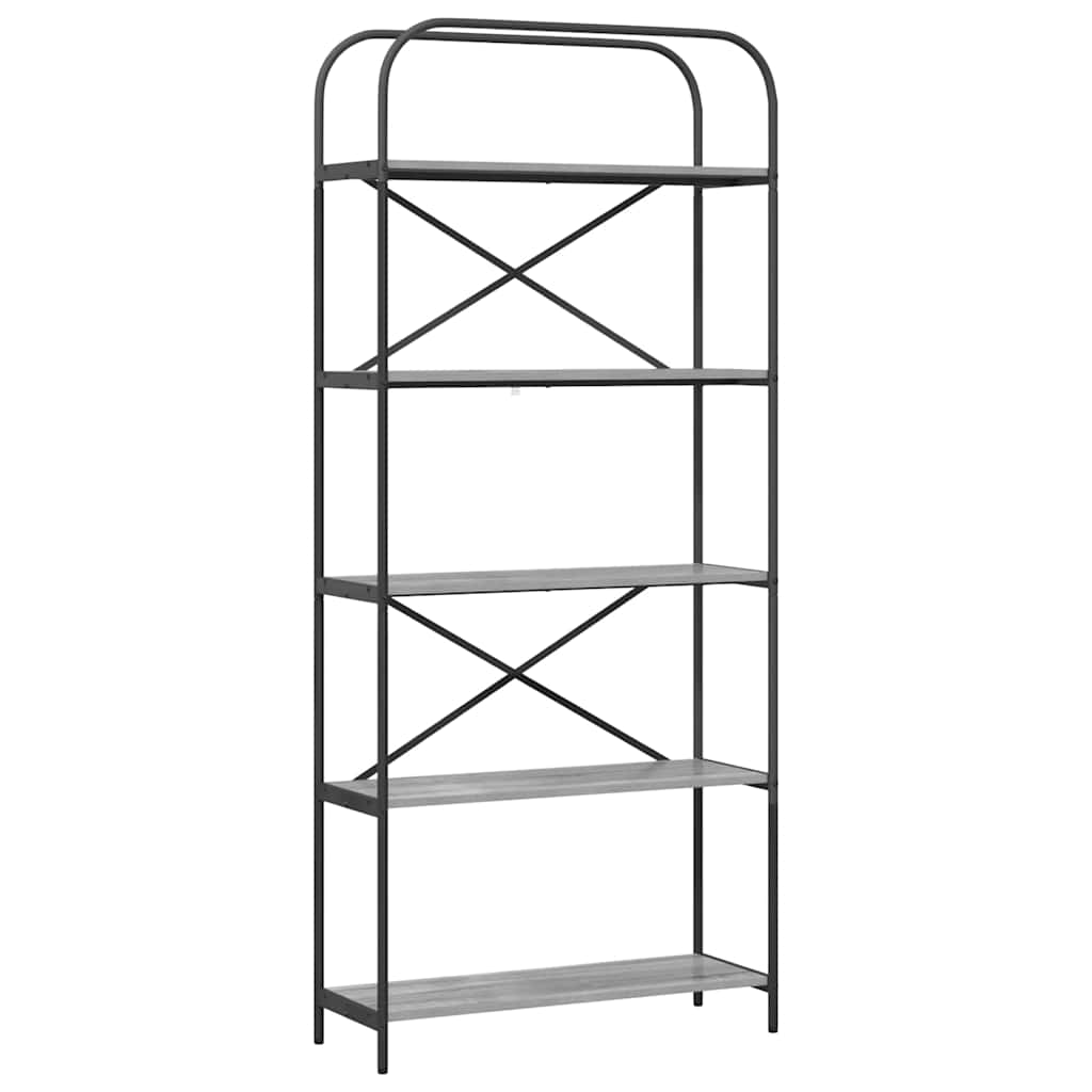 Bücherregal 5 Ebenen 80 x 30 x 183 cm Holzwerkstoff