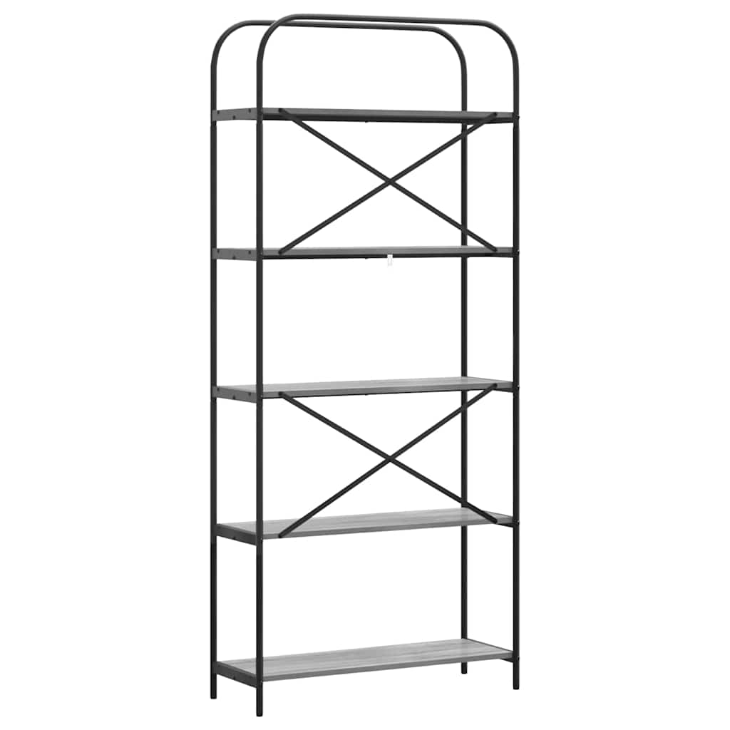Bücherregal 5 Ebenen 80 x 30 x 183 cm Holzwerkstoff