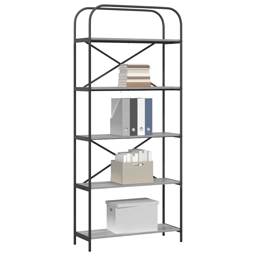 Bücherregal 5 Ebenen 80 x 30 x 183 cm Holzwerkstoff
