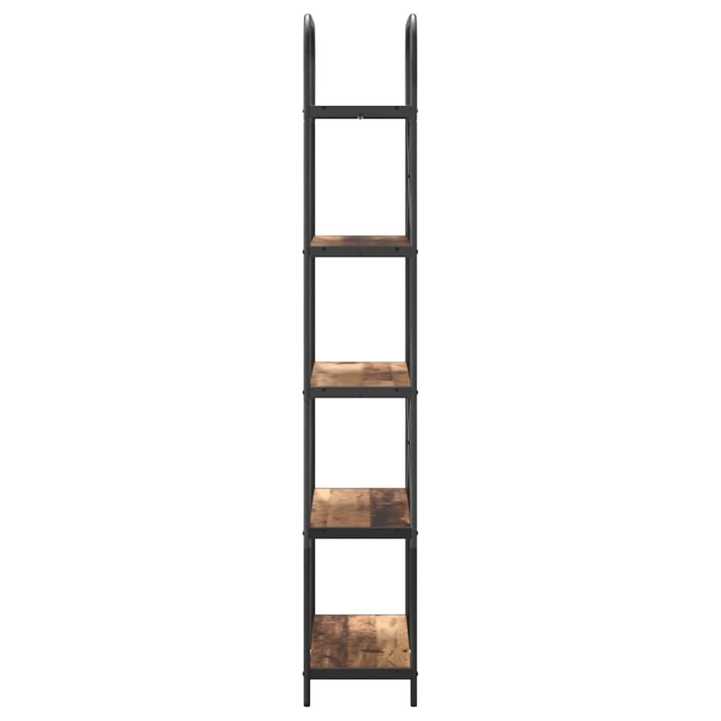 Bücherregal 5 Ebenen 80 x 30 x 183 cm Holzwerkstoff Altholz