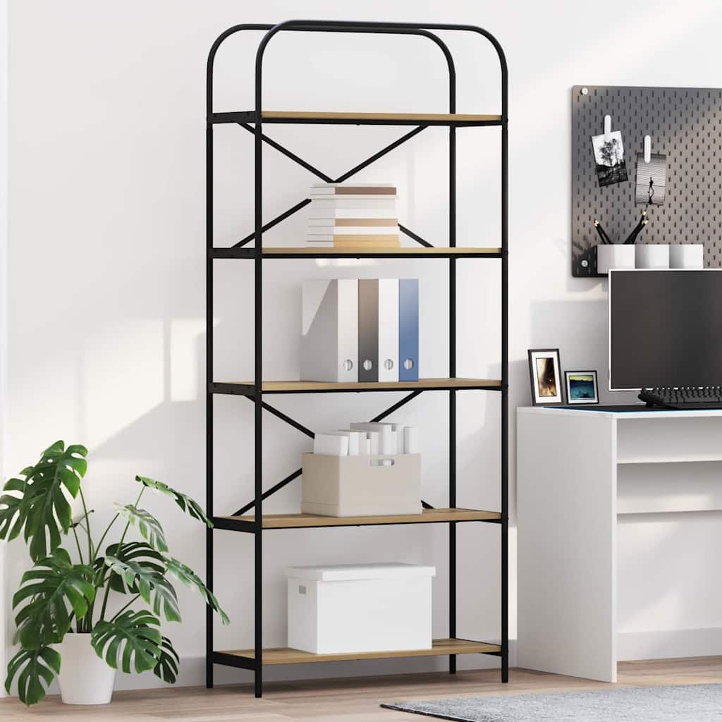 Bücherregal 5 Ebenen 80 x 30 x 183 cm Holzwerkstoff