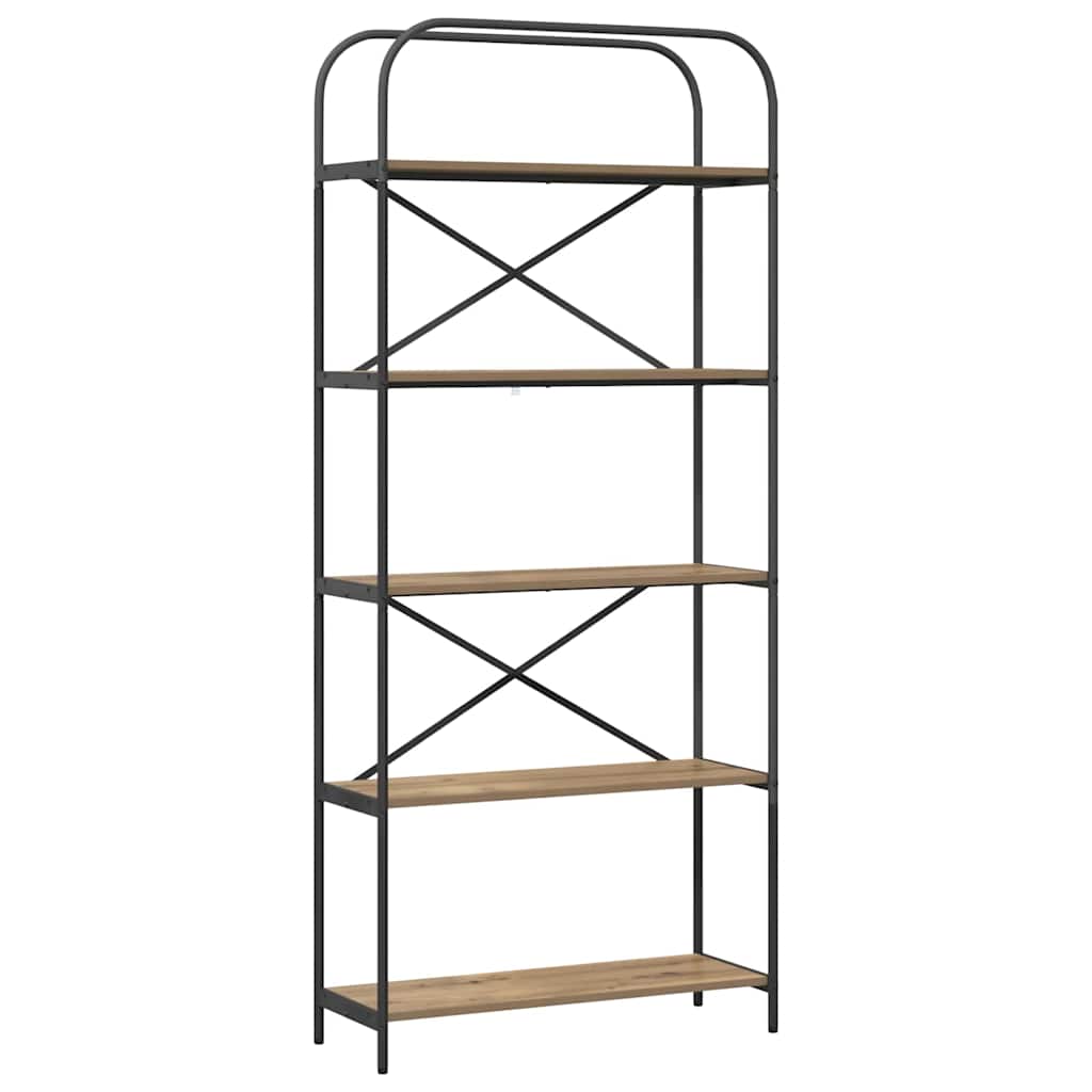 Bücherregal 5 Ebenen 80 x 30 x 183 cm Holzwerkstoff