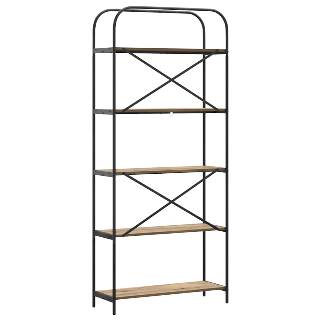 Bücherregal 5 Ebenen 80 x 30 x 183 cm Holzwerkstoff