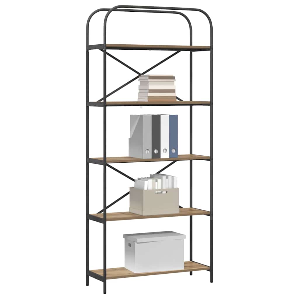 Bücherregal 5 Ebenen 80 x 30 x 183 cm Holzwerkstoff