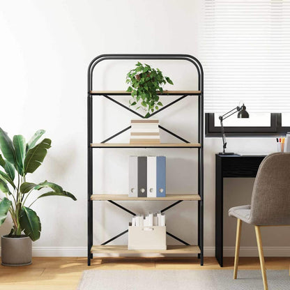 Bücherregal 4 Ebenen 80 x 30 x 146 cm Holzwerkstoff