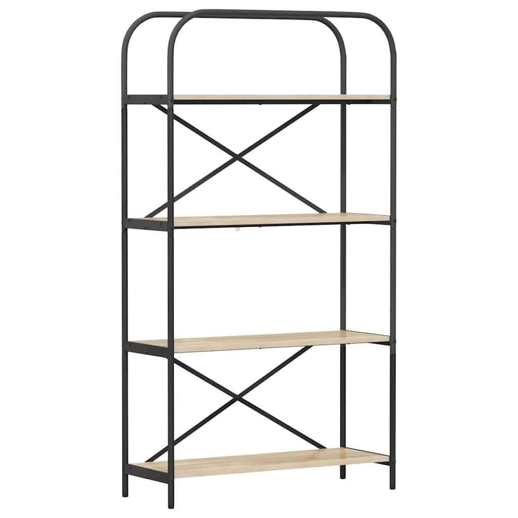 Bücherregal 4 Ebenen 80 x 30 x 146 cm Holzwerkstoff