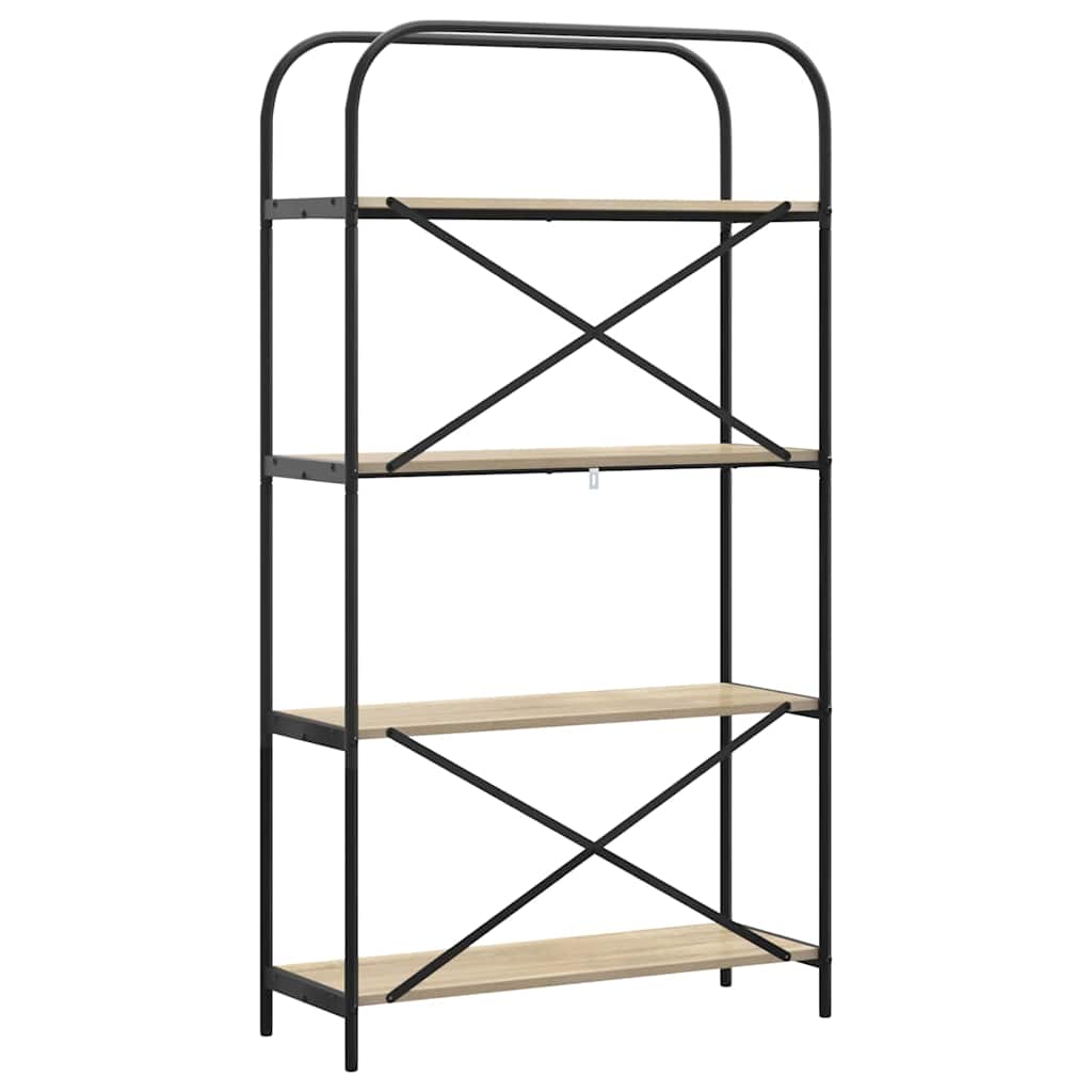 Bücherregal 4 Ebenen 80 x 30 x 146 cm Holzwerkstoff