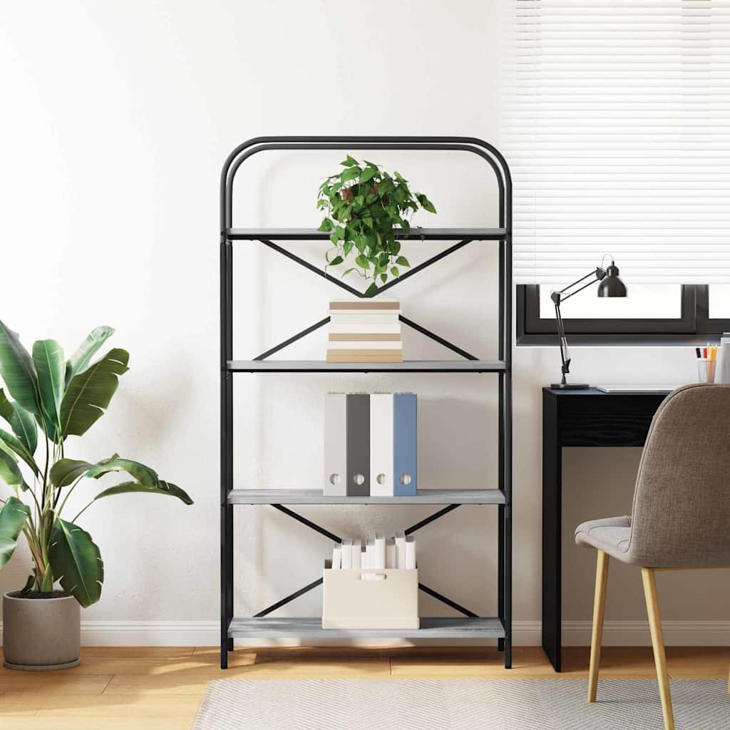 Bücherregal 4 Ebenen 80 x 30 x 146 cm Holzwerkstoff