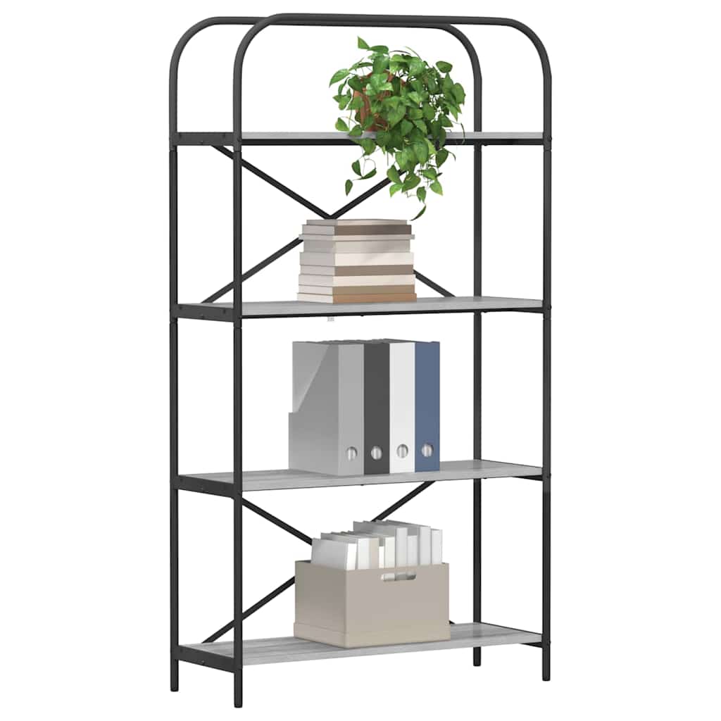 Bücherregal 4 Ebenen 80 x 30 x 146 cm Holzwerkstoff