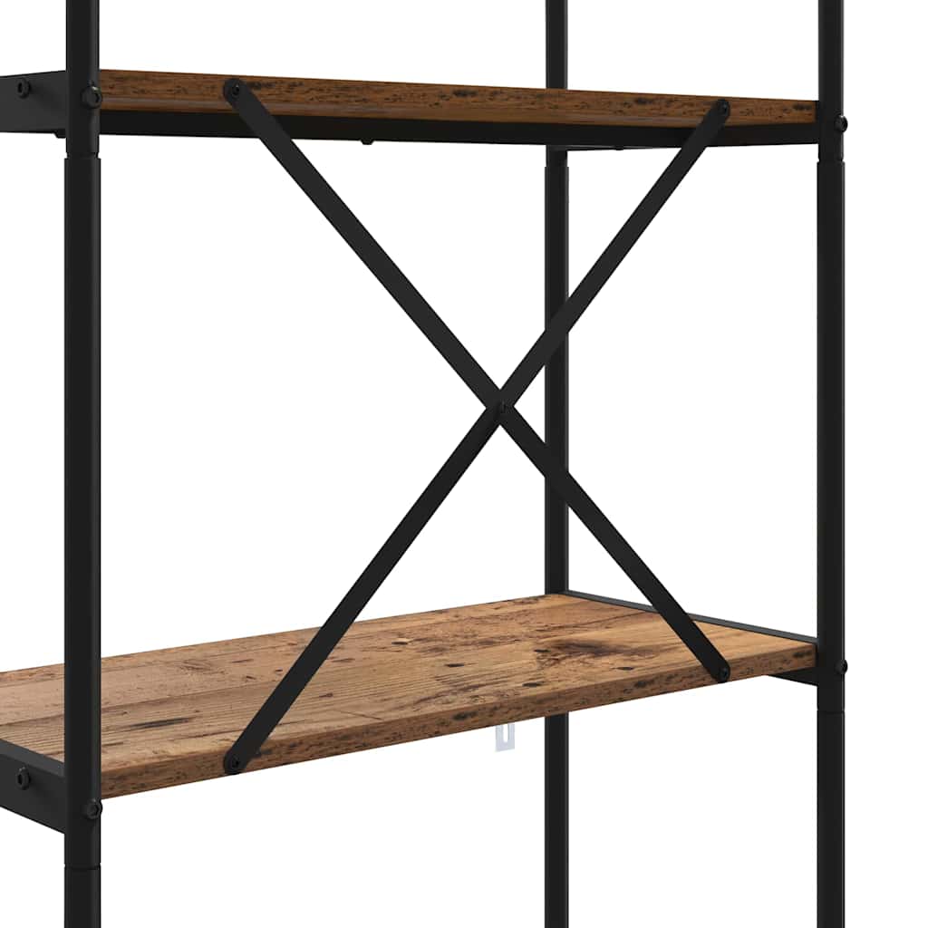 Bücherregal 4 Ebenen 80 x 30 x 146 cm Holzwerkstoff Altholz