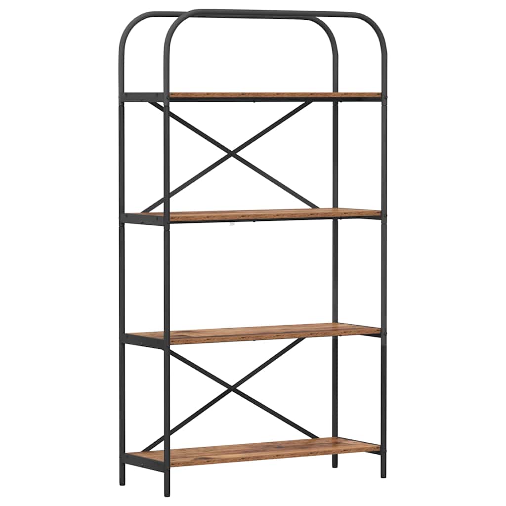 Bücherregal 4 Ebenen 80 x 30 x 146 cm Holzwerkstoff Altholz