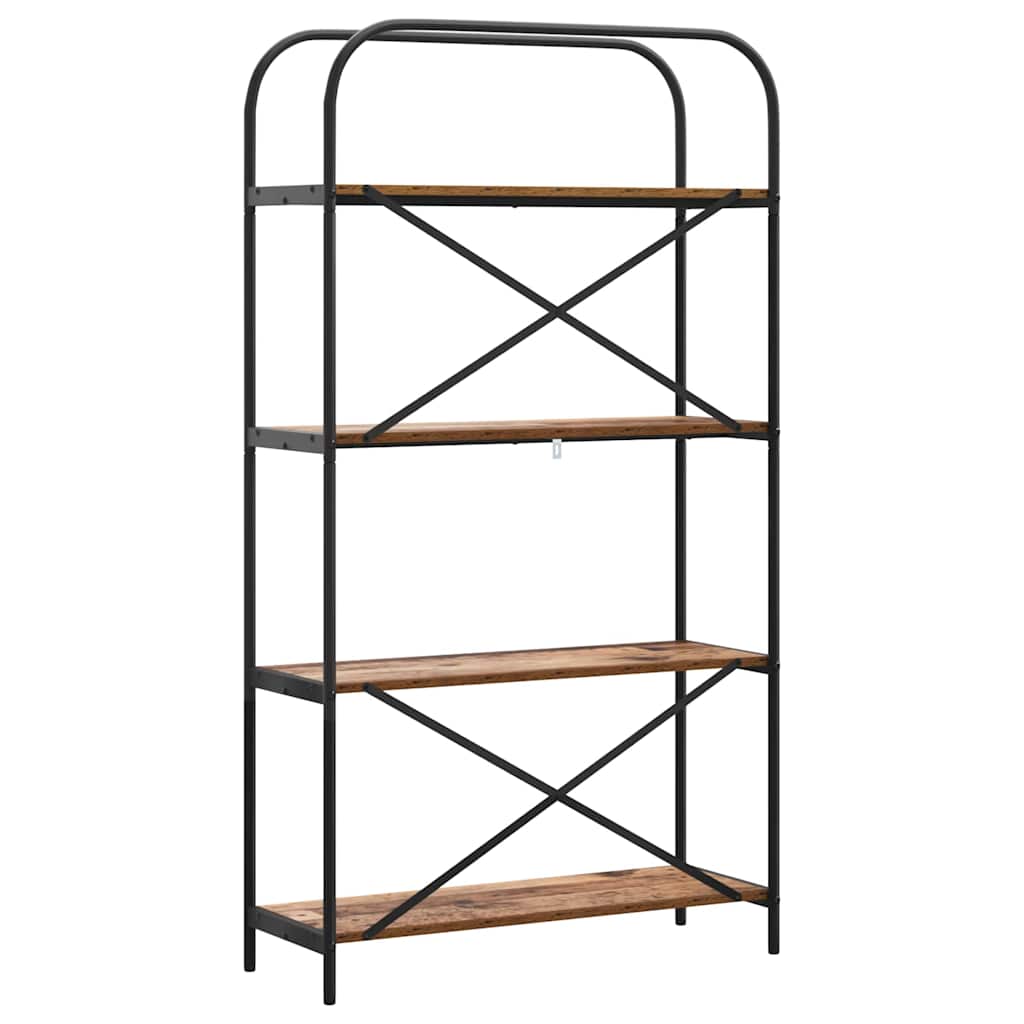 Bücherregal 4 Ebenen 80 x 30 x 146 cm Holzwerkstoff Altholz